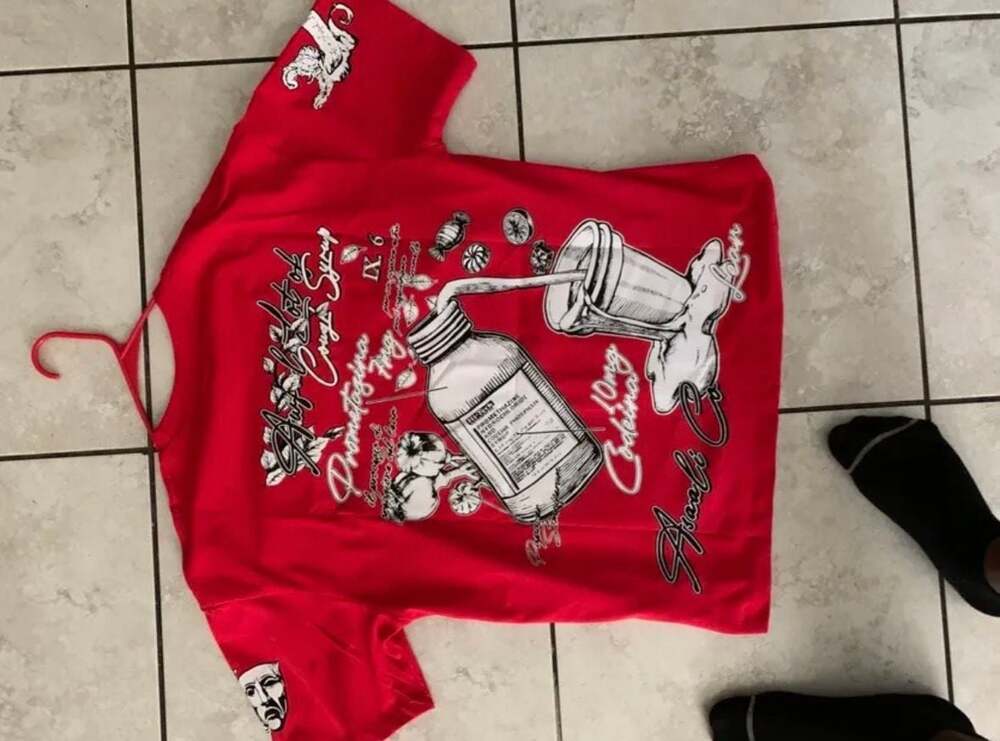 Thats an Awful Lotta Cough Syrup - Red and White T-shirt - ,